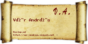 Vér András névjegykártya