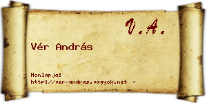Vér András névjegykártya